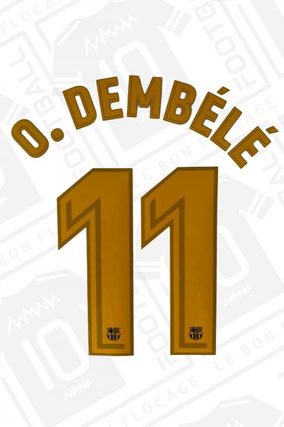 Official Printing - Barcelona, Dembélé, 2017/2018, Home, Orange