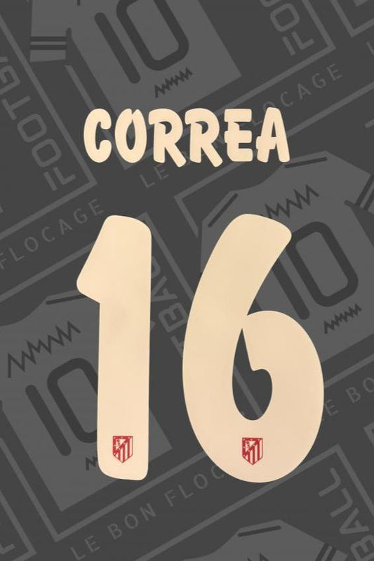 Flocage officiel - Atlético, Correa, 2015/2016, domicile/extérieur