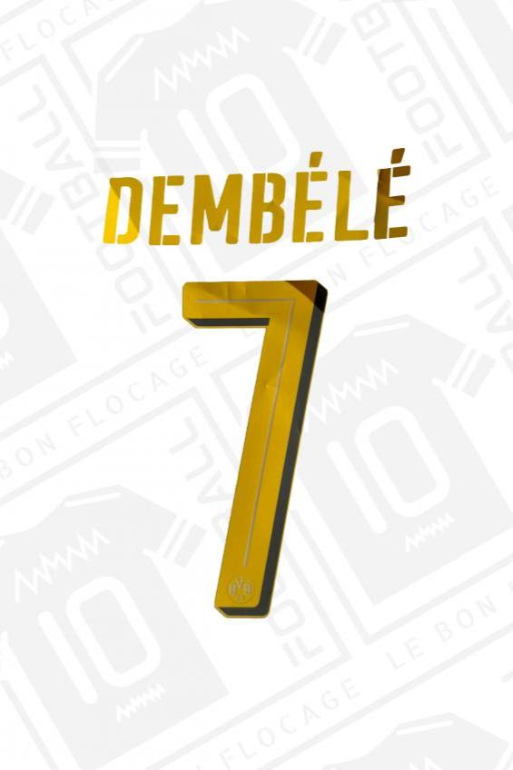 Flocage officiel - Dortmund, Dembélé, 2017/2018, extérieur