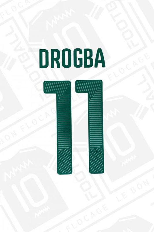 Flocage officiel - Côte d'Ivoire, Drogba, 2014/2016, Third, Vert