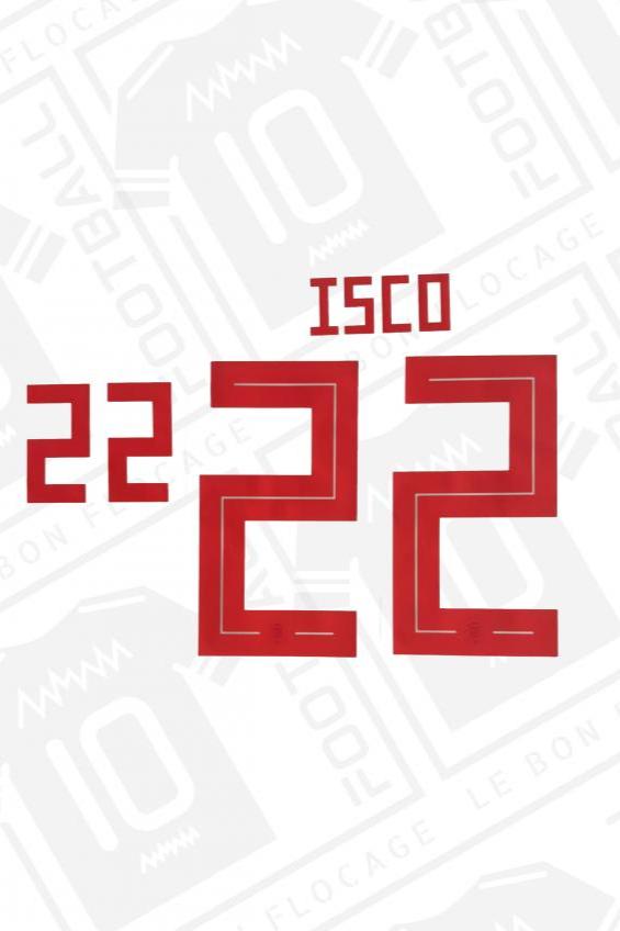 Flocage officiel - Espagne, Isco, 2018/2019, extérieur