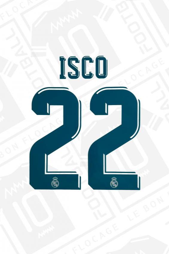 Flocage officiel - Real Madrid, Isco, 2017/2018, domicile