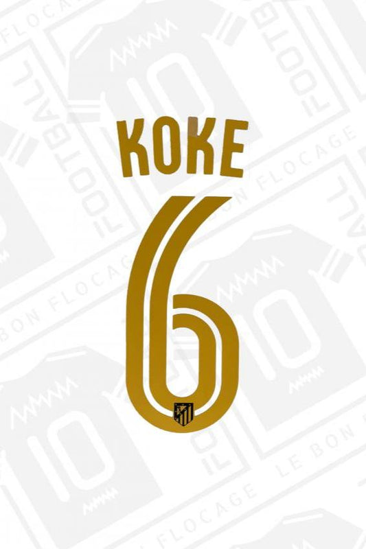 Flocage officiel - Atlético, Koke, 2016/2017, extérieur