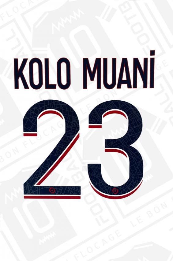 Flocage officiel - PSG, Kolo Muani, 2023/2024, extérieur, bleu/ rouge