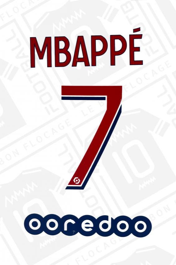 Flocage officiel - PSG, Mbappé, 2020/2021, extérieur