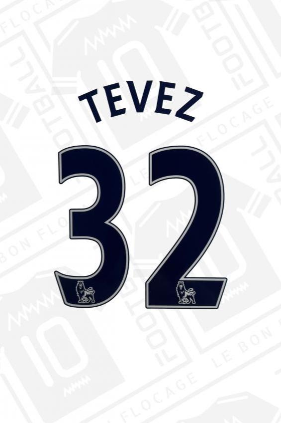 Flocage officiel - Manchester United, Tevez, 2008/2009, extérieur