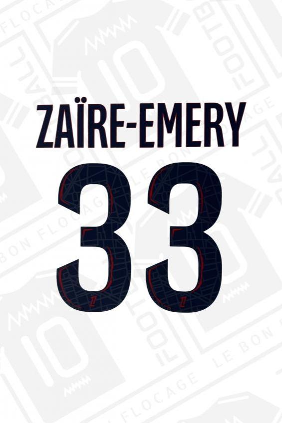 Flocage officiel - PSG, Zaire-Emery, 2024/2025, extérieur