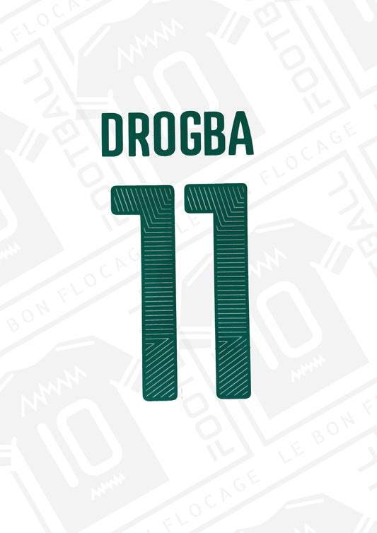 Flocage officiel - Côte d'Ivoire, Drogba, 2014/2016, Third, Vert