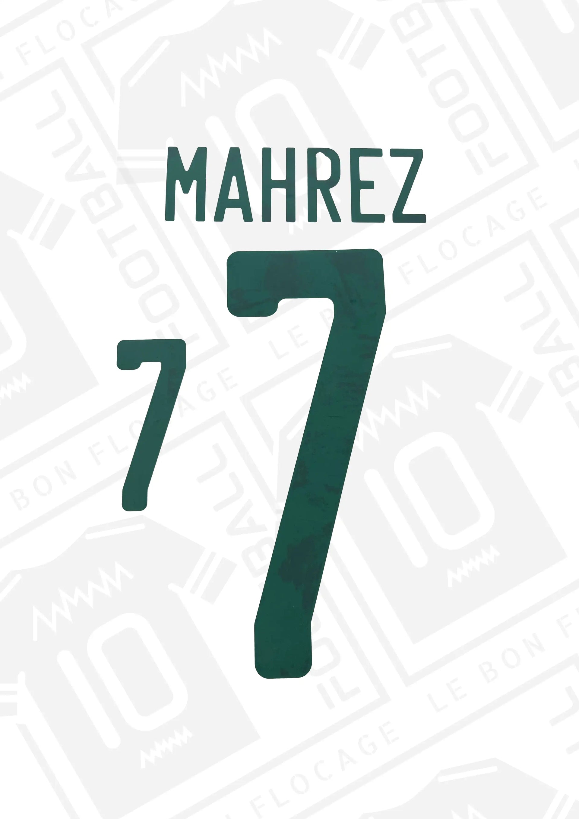 Flocage Officiel Algérie – Mahrez, Domicile 2020, Vert, Footpress®, Neuf
