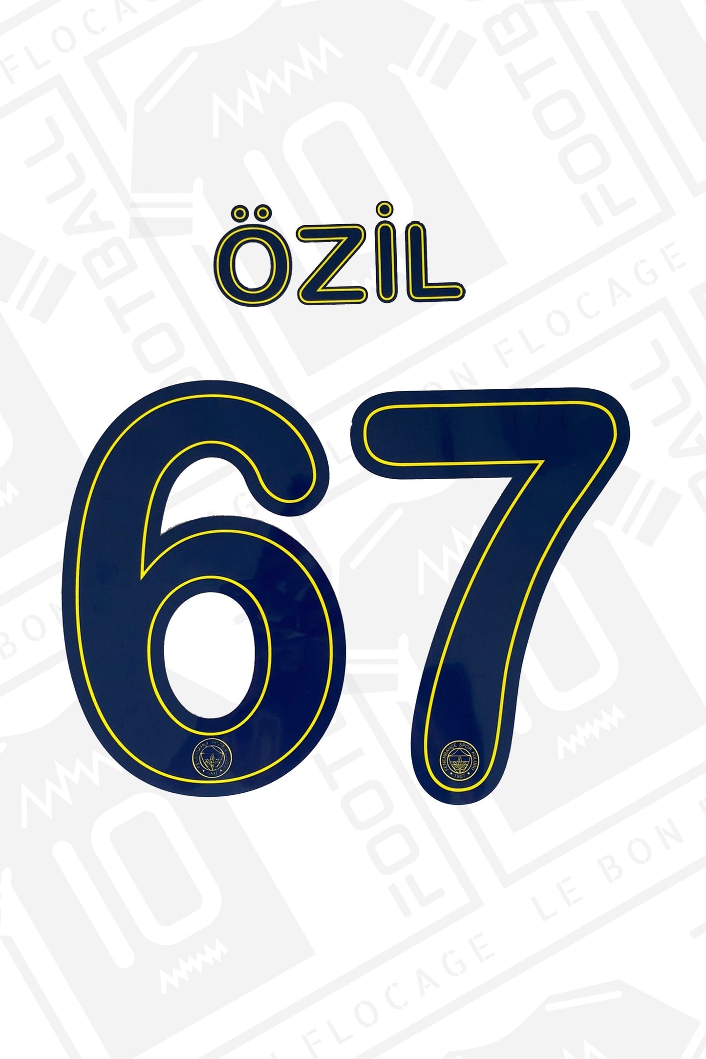 Flocage officiel - Fenerbahce, Özil, 2020/2021, Domicile, Bleu marine/ Jaune