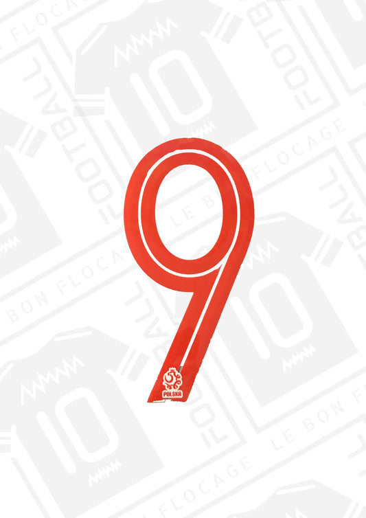 Flocage repro - Pologne, numéro 9 dorsal, 2018, domicile