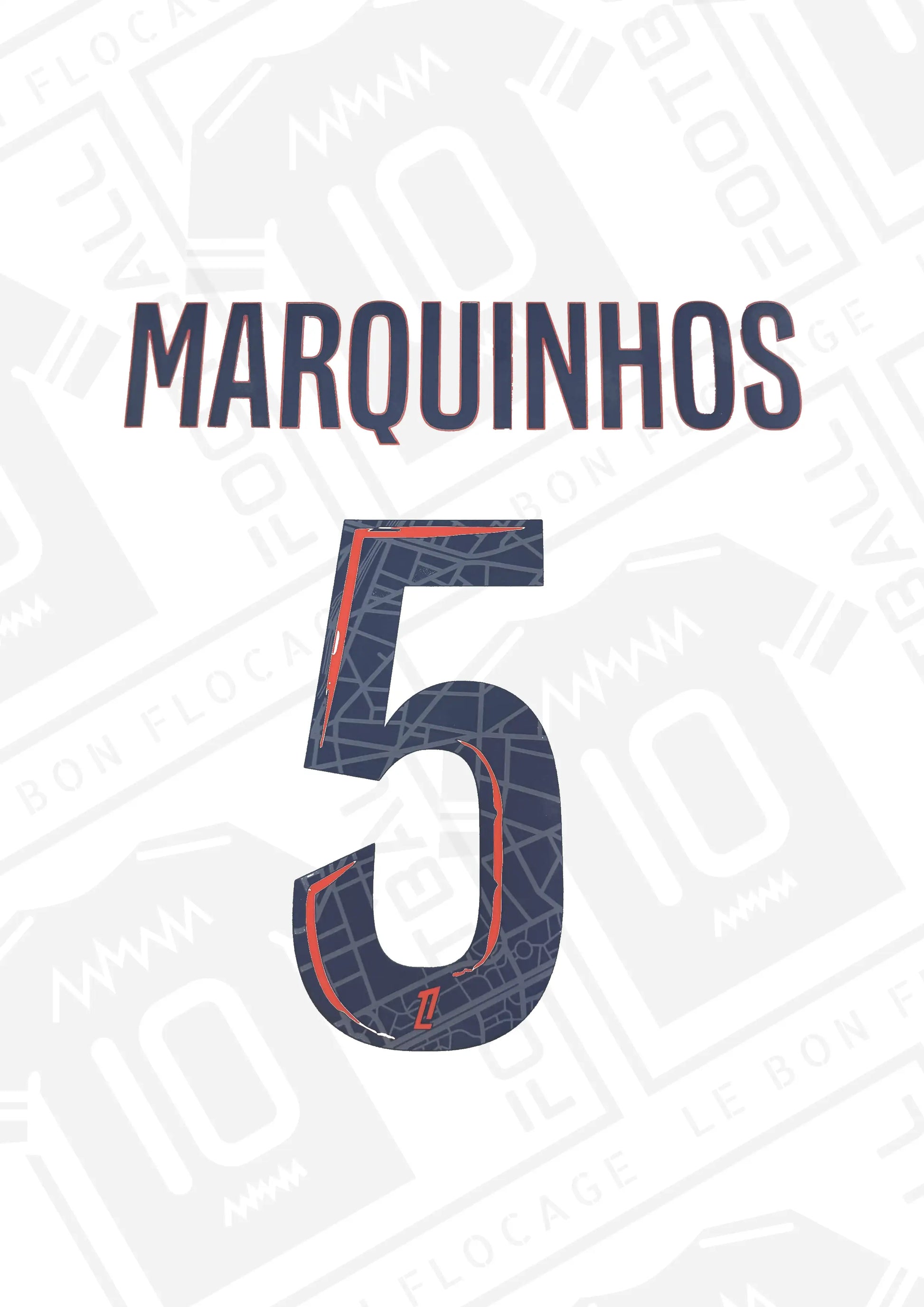 Flocage officiel - PSG, Marquinhos, 2025/2026, extérieur – Le Bon Flocage Flocage officiel - PSG, Marquinhos, 2025/2026, extérieur – Le Bon Flocage