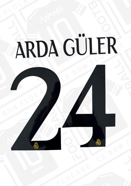 Flocage officiel - Real Madrid, Arda Guler, 2023/2024, domicile