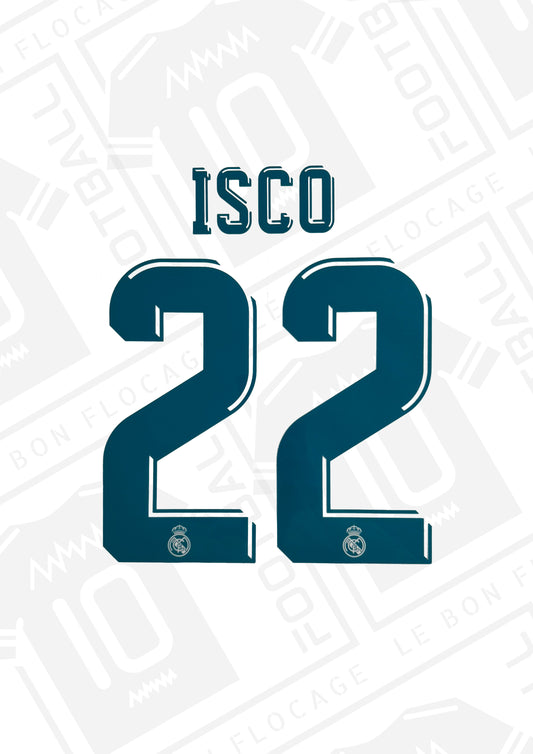 Flocage officiel - Real Madrid, Isco, 2017/2018, domicile