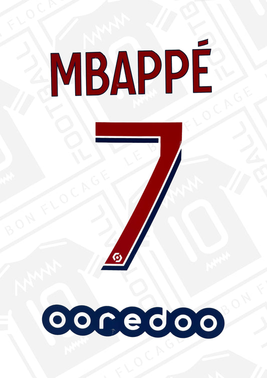 Flocage officiel - PSG, Mbappé, 2020/2021, extérieur