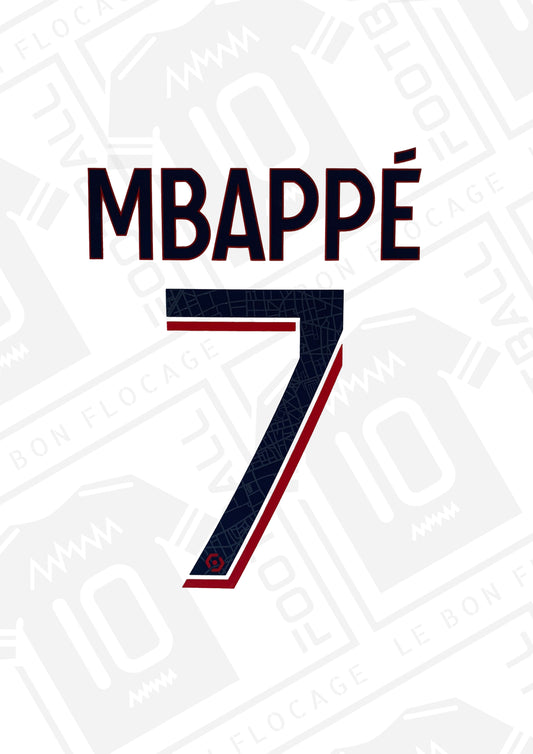 Flocage officiel - PSG, Mbappé, 2023/2024, domicile