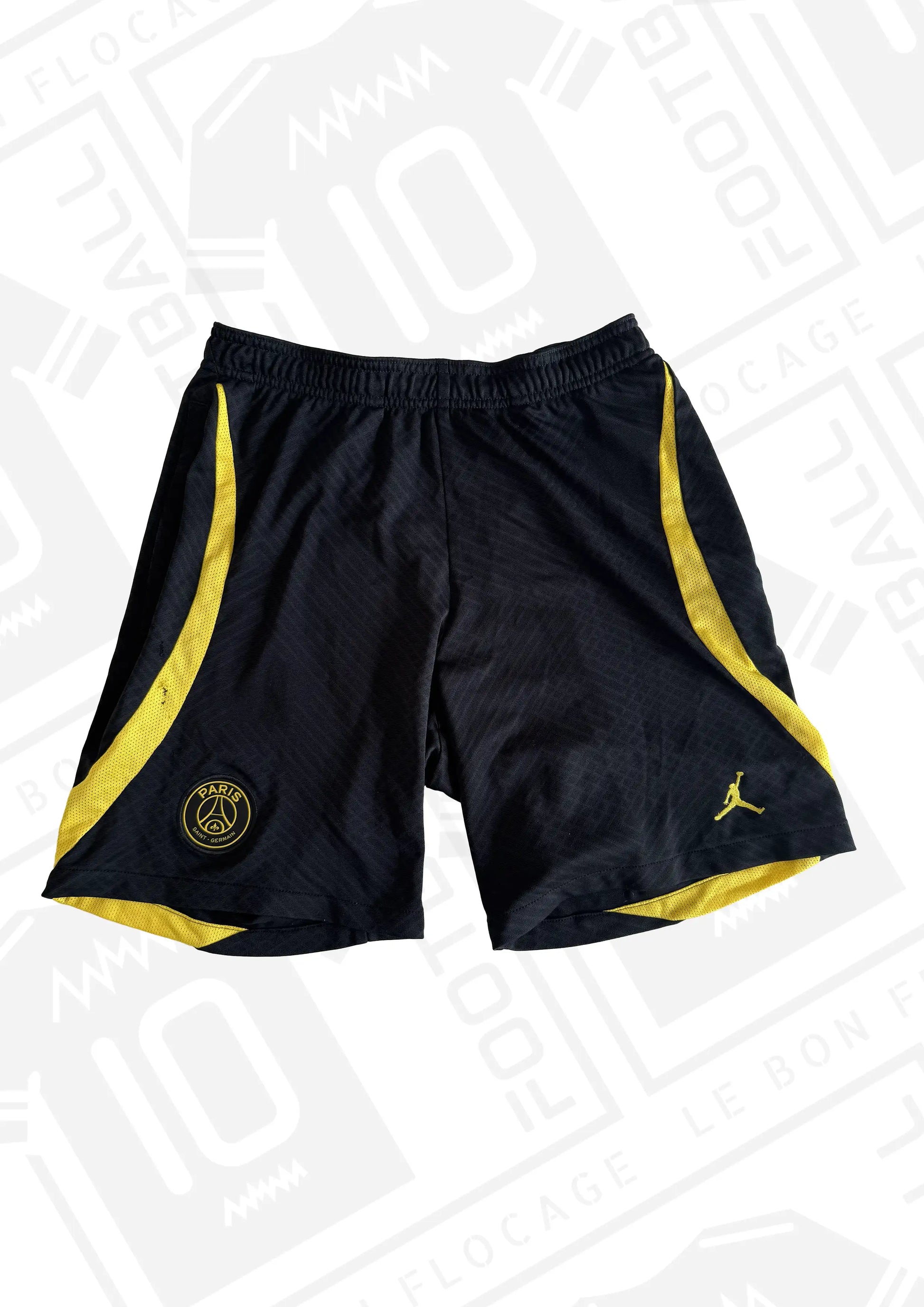 short-officiel-psg-jordan-jaune-noir-face