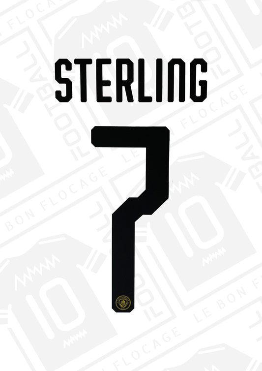 Flocage officiel - Man. City, Sterling, 2019/2020, Third, Noir