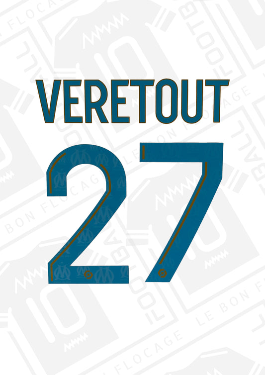 Flocage officiel - Marseille, Veretout, 2023/2024, domicile