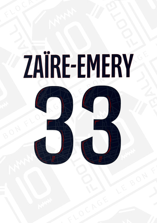 Flocage officiel - PSG, Zaire-Emery, 2024/2025, extérieur